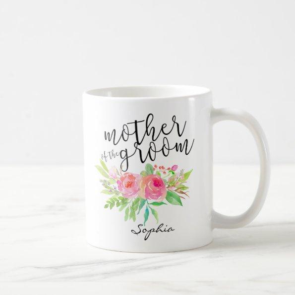Mother of the Groom|Watercolor Floral Personalized Coffee Mug