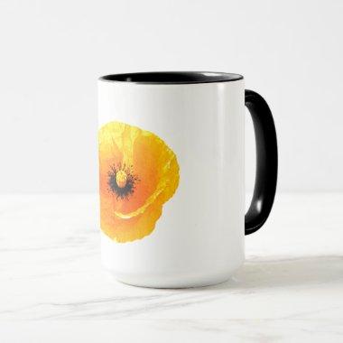 Mother's Day Daughter Mom Gift Yellow Poppy Floral Mug