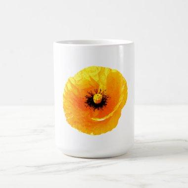 Mother's Day Yellow Poppy Custom Blank Floral Gift Coffee Mug
