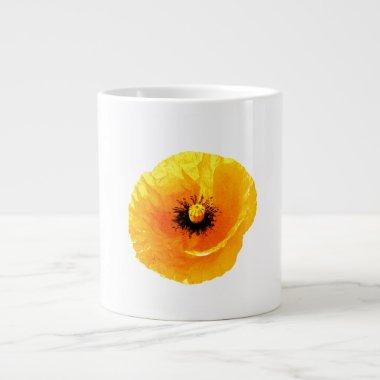 Mother's Day Yellow Poppy Floral Custom Blank Gift Giant Coffee Mug