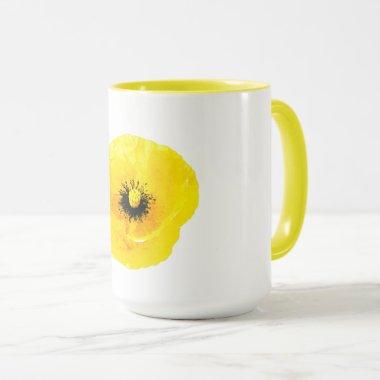 Mother's Day Yellow Poppy Floral Daughter Mom Gift Mug