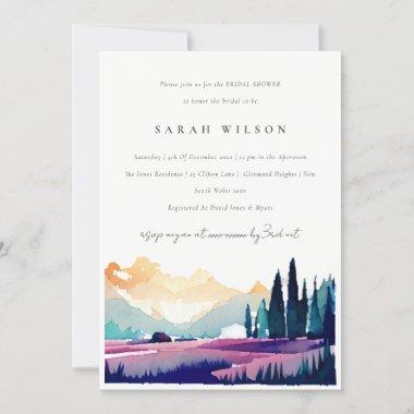 Mountain Country Fields Landscape Bridal Shower Invitations