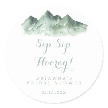 Mountain Country Sip Sip Hooray Bridal Shower Classic Round Sticker