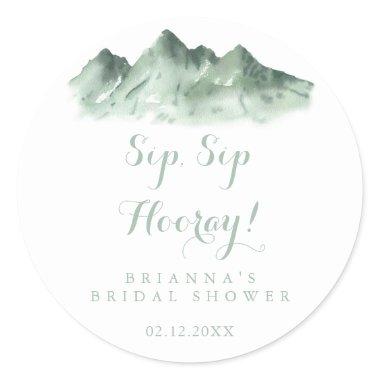 Mountain Country Sip Sip Hooray Bridal Shower Classic Round Sticker