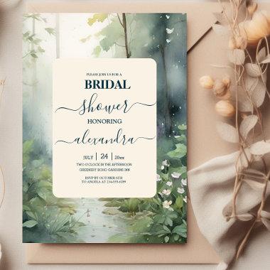 Mountain Forest Elegant Rustic Bridal Shower Invitations