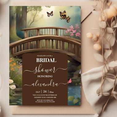 Mountain Lake Watercolor Tree Bridal Shower Invitations