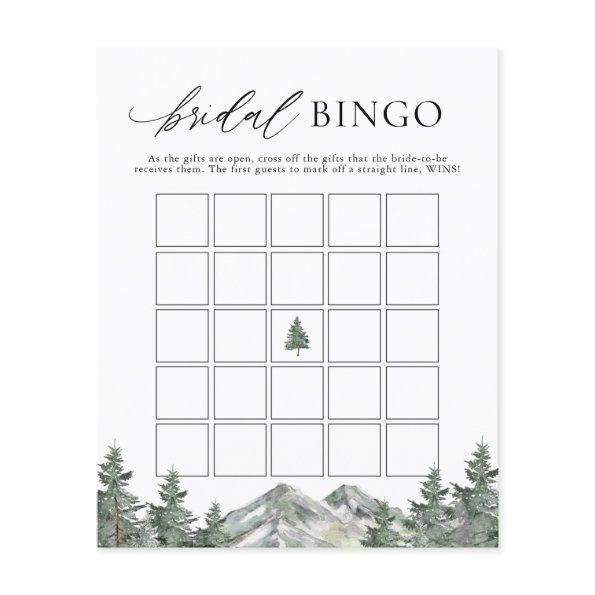 Mountain Pine Tree Bridal Shower Bridal Bingo Game