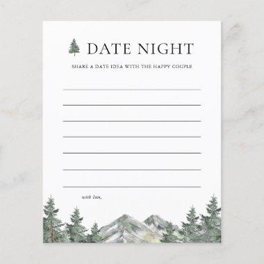 Mountain Pine Tree Bridal Shower Date Night Invitations