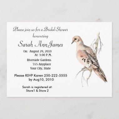 Mourning Dove Turtle Dove Bird Wedding Invitations