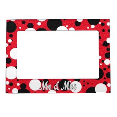 Mouse Party Mr. & Mrs. Bridal Shower Polka Dot Magnetic Frame