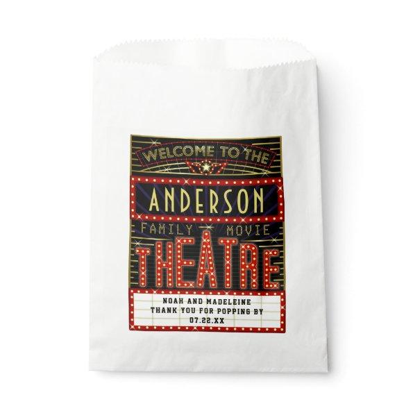 Movie Theatre Marquee Popcorn Cinema Wedding Names Favor Bag
