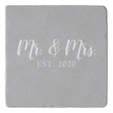 Mr and Mrs Established 2020 Wedding Gift Trivet