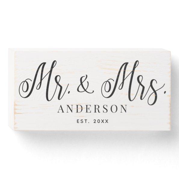 Mr. and Mrs. Family Name Wooden Box Sign