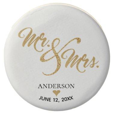 Mr and Mrs Gold Glitter Wedding Favor Dipped Oreos