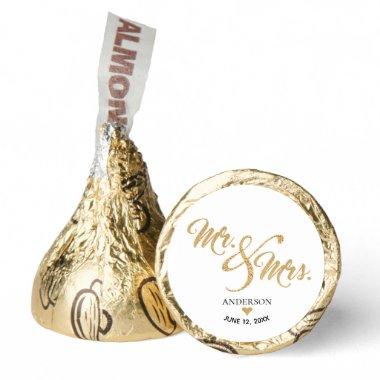 Mr and Mrs Gold Glitter Wedding Hershey®'s Kisses®