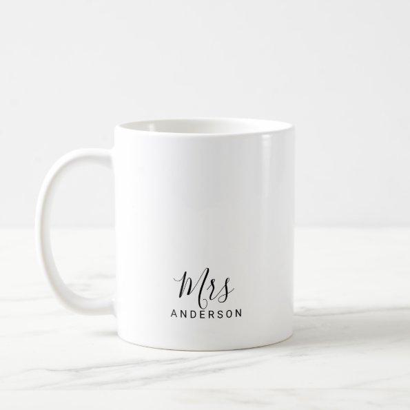Mr and Mrs | Modern Script Personalized Coffee Mug