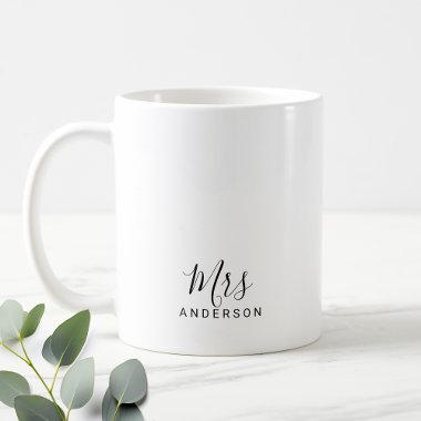 Mr and Mrs | Modern Script Personalized Coffee Mug