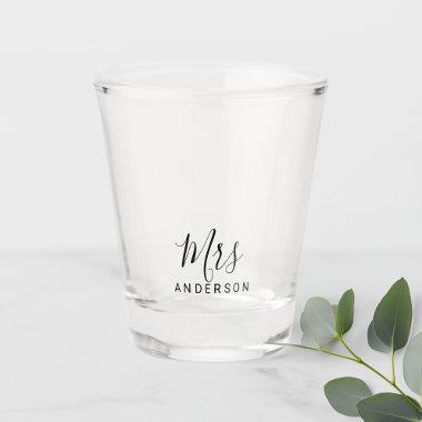 Mr and Mrs | Modern Script Personalized Shot Glass