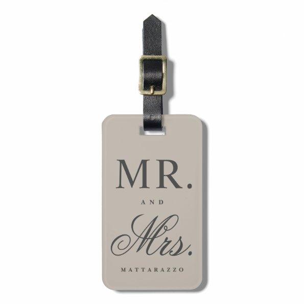 Mr. and Mrs. newly wed luggage tag
