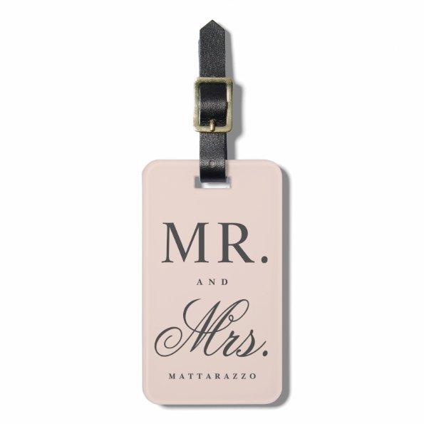 Mr. and Mrs. newly wed luggage tag