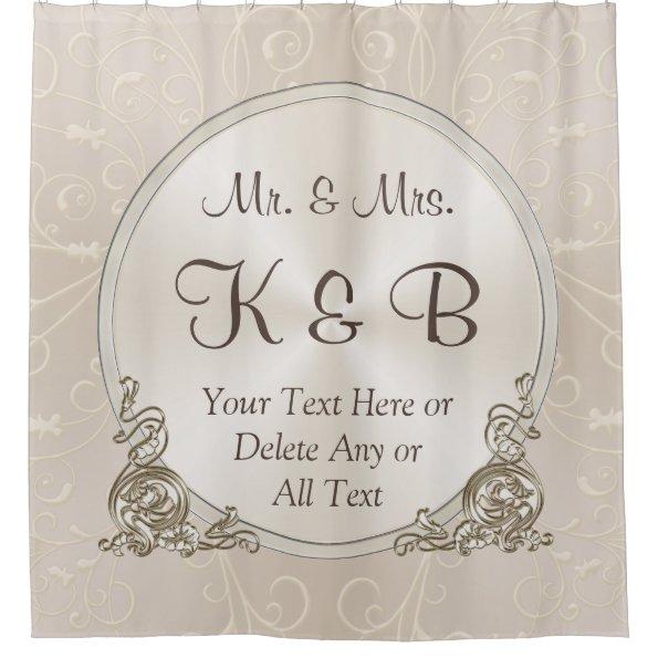 Mr and Mrs Personalized Shower Curtain