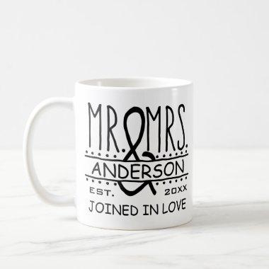 Mr and Mrs Personalized Wedding Last Name Date Coffee Mug