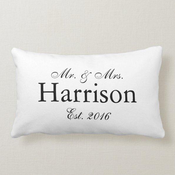 Mr. and Mrs. Personalized Wedding Pillow