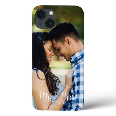 Mr and Mrs Photo Year Married Custom iPhone 13 Case
