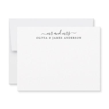 Mr and Mrs Stylish Script Calligraphy Newlyweds Note