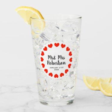 Mr and Mrs tumbler drink glasses for wedding party