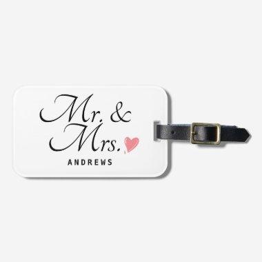 Mr and Mrs Wedding Acrylic Luggage Tag