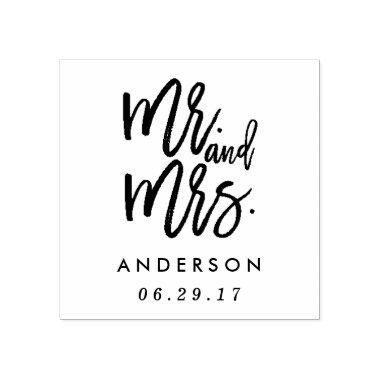 Mr. and Mrs. Wedding Rubber Stamp