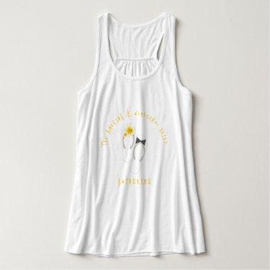 Mr & Mrs Flip Flops Yellow Hibiscus Beach Wedding Tank Top