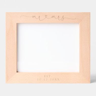 Mr Mrs Heart Personalized Wedding Engraved Frames