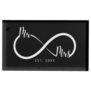 Mr & Mrs Infinity Symbol Black Wedding Place  Holder