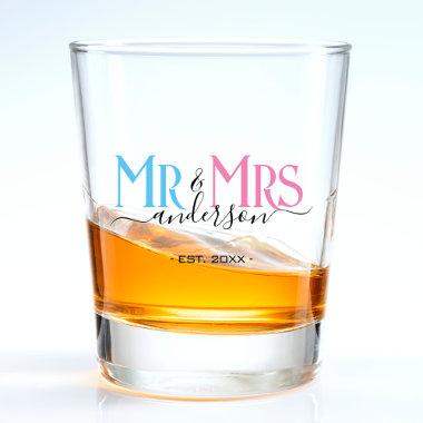 Mr & Mrs Newlywed Wedding Favor Shot Glass