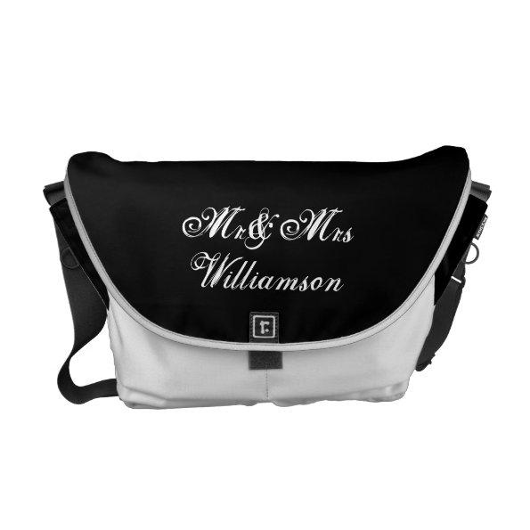 Mr & Mrs Personalized Bridal Messenger Bag
