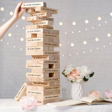 Mr. & Mrs. Personalized Wedding Topple Tower