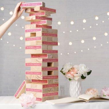 Mr. & Mrs. Pink Wedding Topple Tower