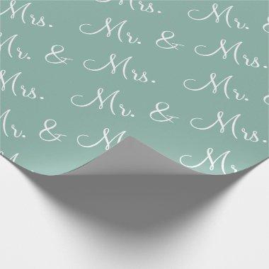Mr. Mrs. Script Wedding Shower Wrapping Paper