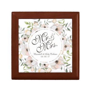 Mr. & Mrs. Watercolor Wedding Gift Box