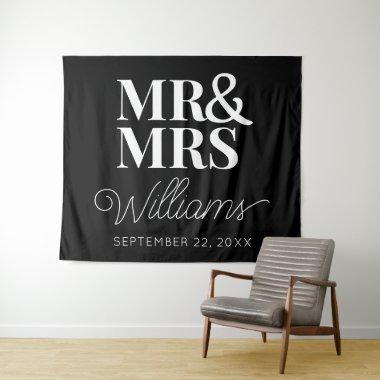 Mr Mrs Wedding  Modern Backdrop