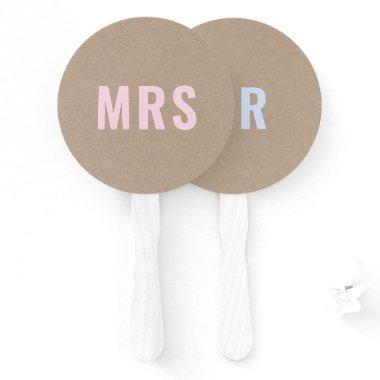 Mr or Mrs? | Rustic Kraft Bride Groom Wedding Game Hand Fan