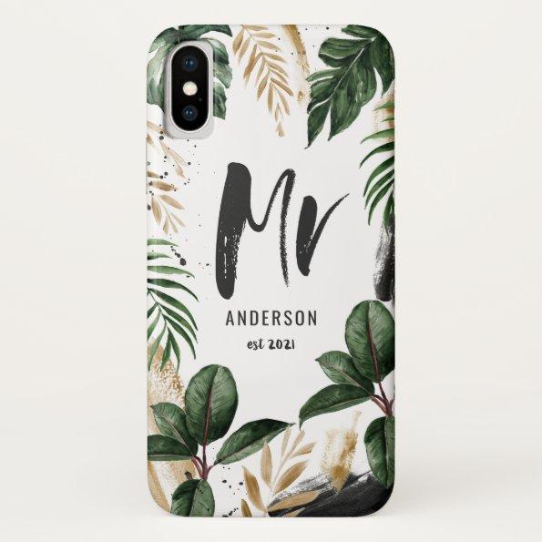 Mr tropical leaf & typography iPhone XS case