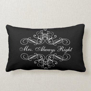 Mrs. Always Right Elegant Boudoir Bed Pillow