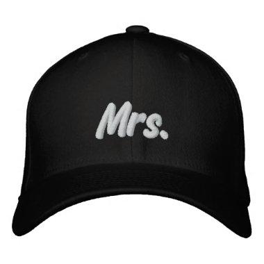 Mrs. black white cute modern chic embroidered baseball cap