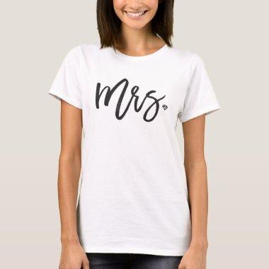 Mrs. Brush Script Diamond Bride Chic Wedding Party T-Shirt