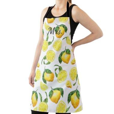 Mrs. Cute Lemon Pattern Paper Plates Apron