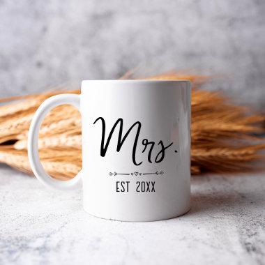 Mrs Est 2024 Newlyweds Couples Wife Bride To Be Mug