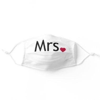 Mrs Face Mask with heart - half of Mr and Mrs set